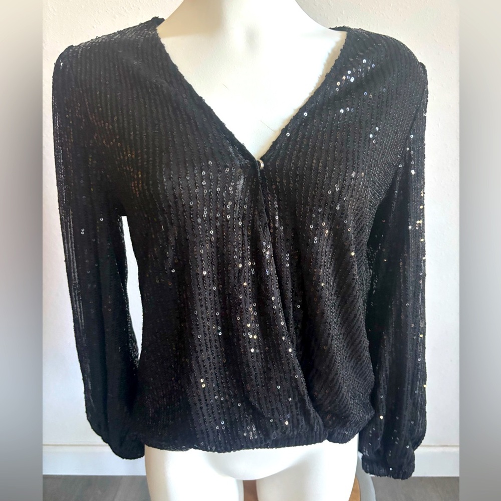 New Black Sequin Top